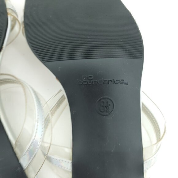 VTG Y2K Clear/Holographic Silver Lucite Slip-On Sandals No Boundaries 8.5 - Picture 7 of 12